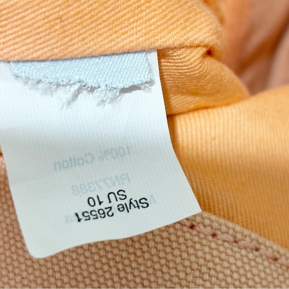 J CREW Women’s Orange Ombré Stripe Heavy Canvas Tote Travel Beach 17” X 13” - Picture 13 of 14